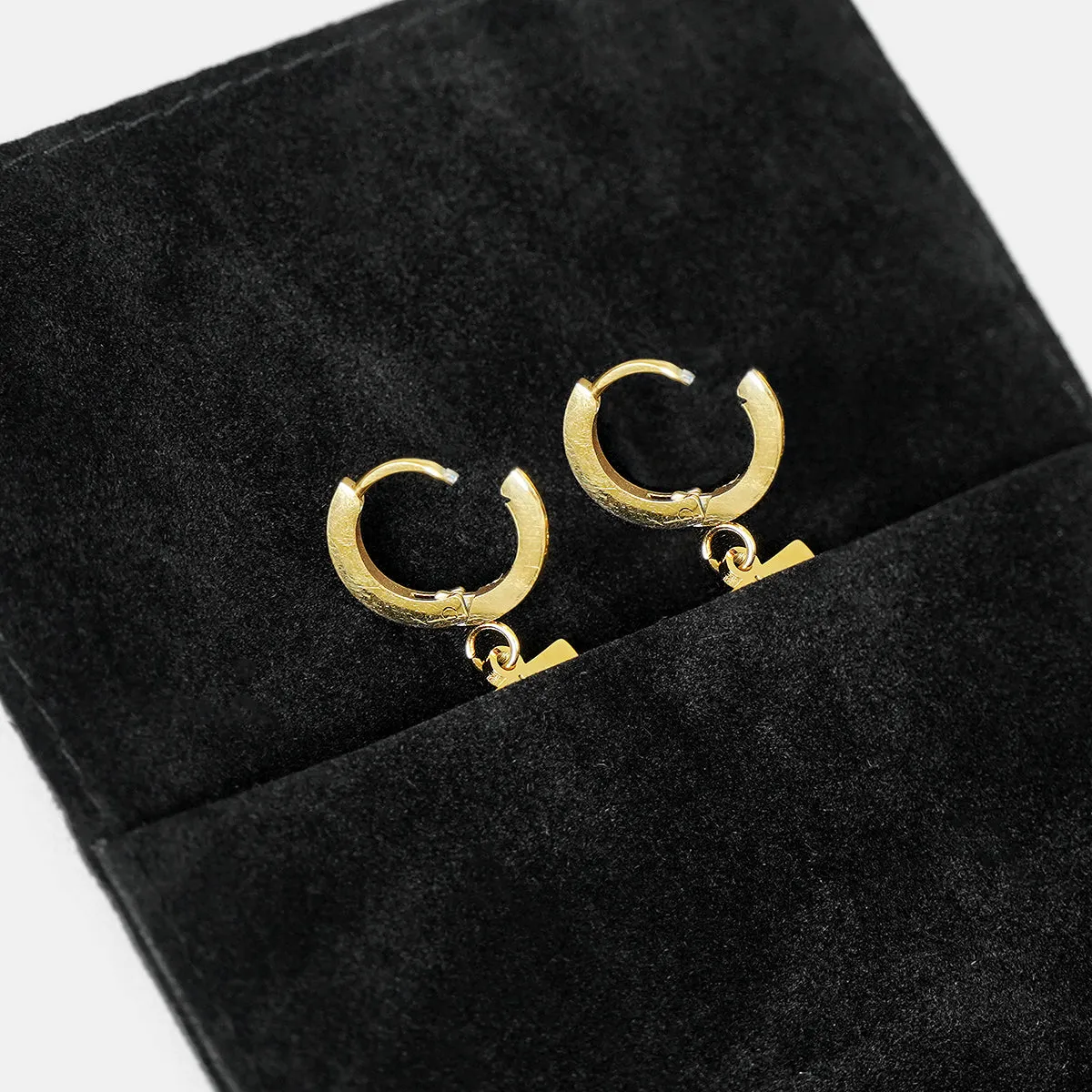 0 Number Earring - Gold Plated Stainless Steel