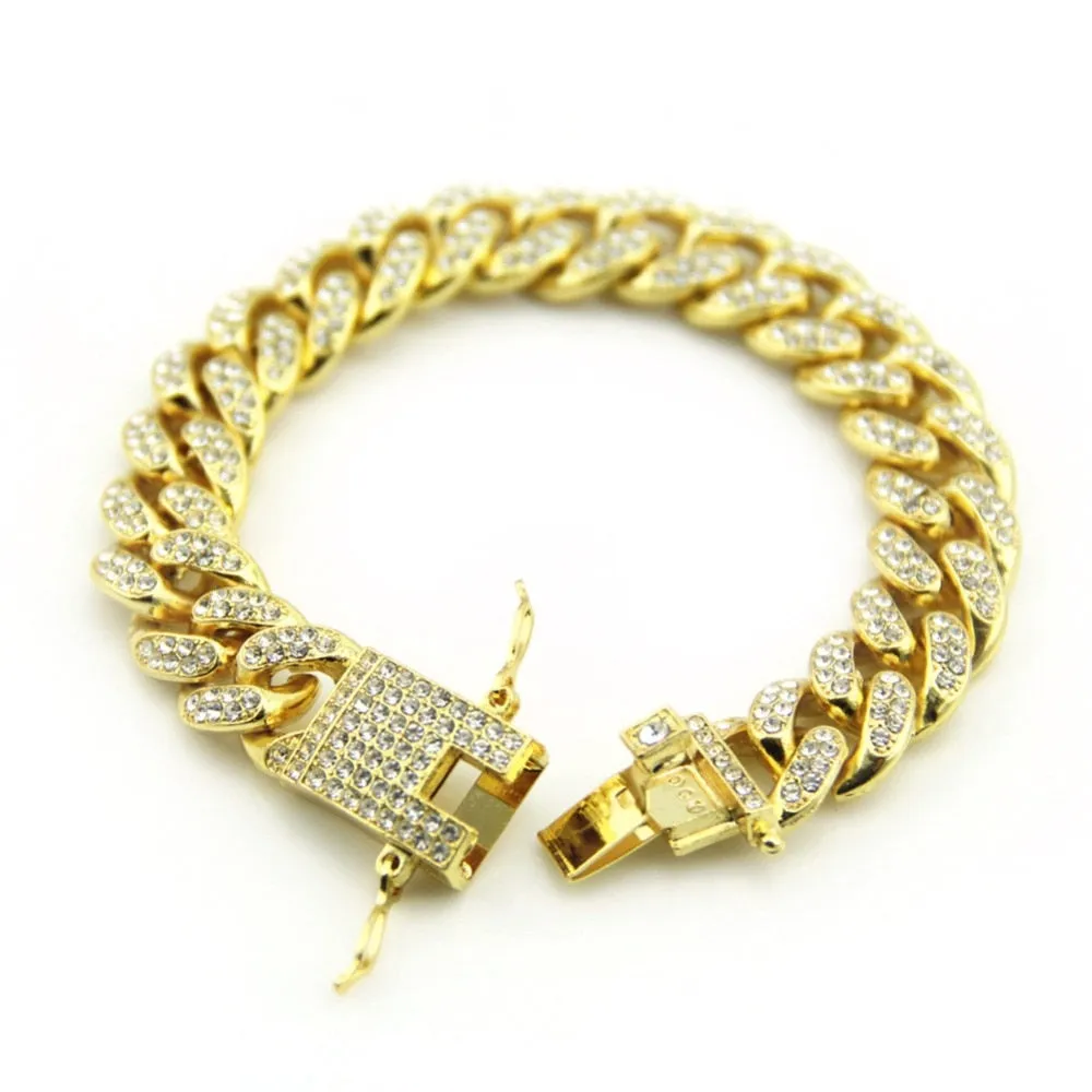 12mm Hip Hop Bracelet-Cuban Link Bracelet- Gifts For Men