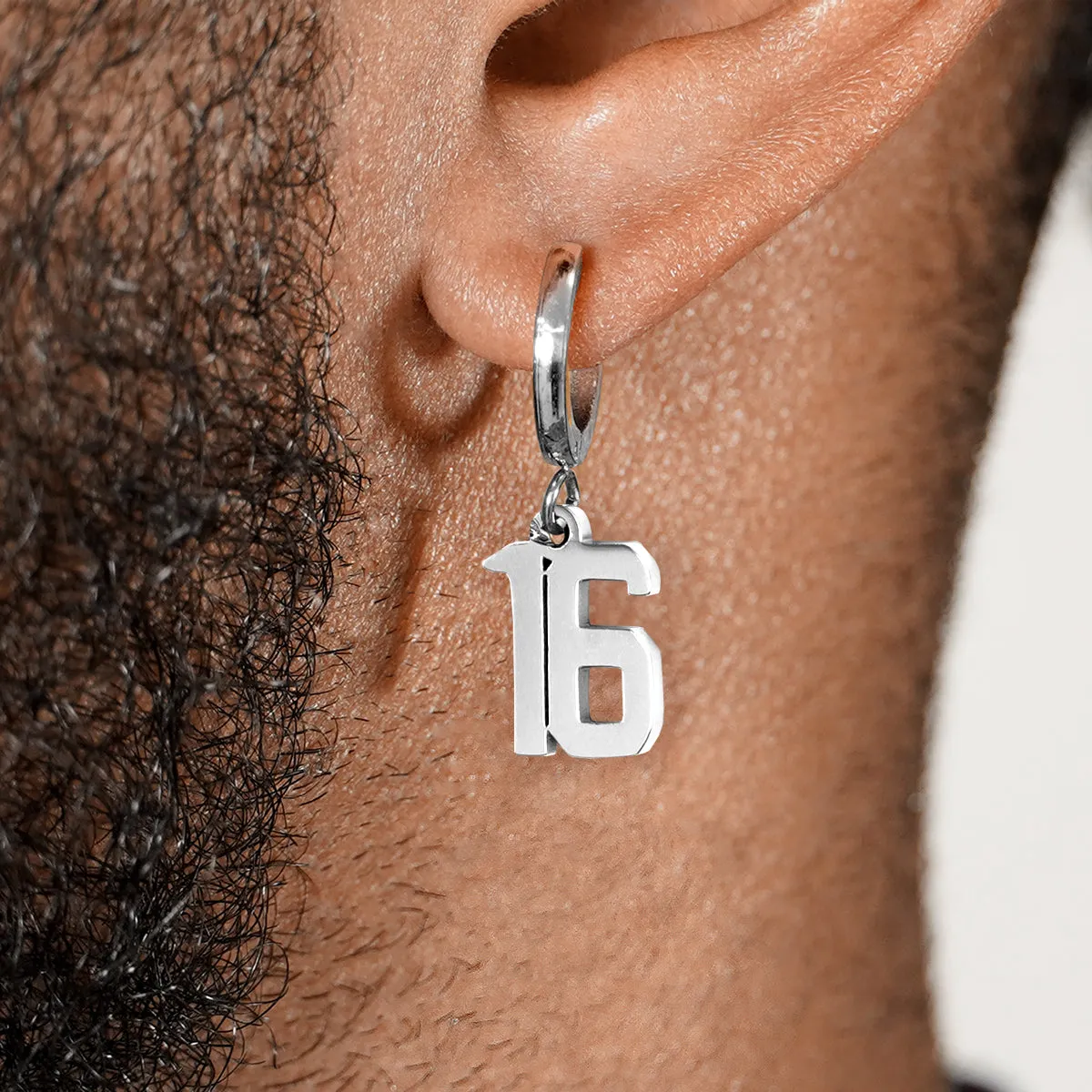 16 Number Earring - Stainless Steel