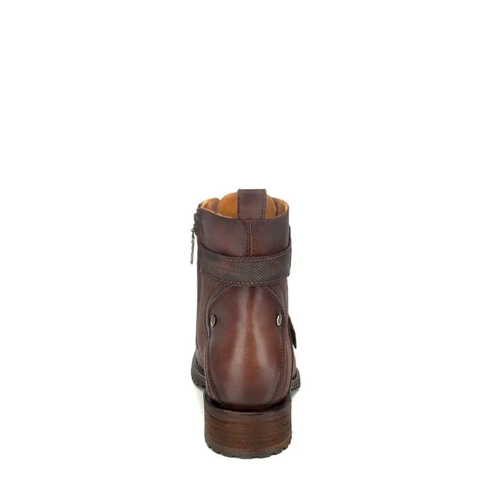 2T13CS - Cuadra brown vintage fashion cowboy leather ankle boots for men