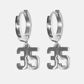 35 Number Earring - Stainless Steel