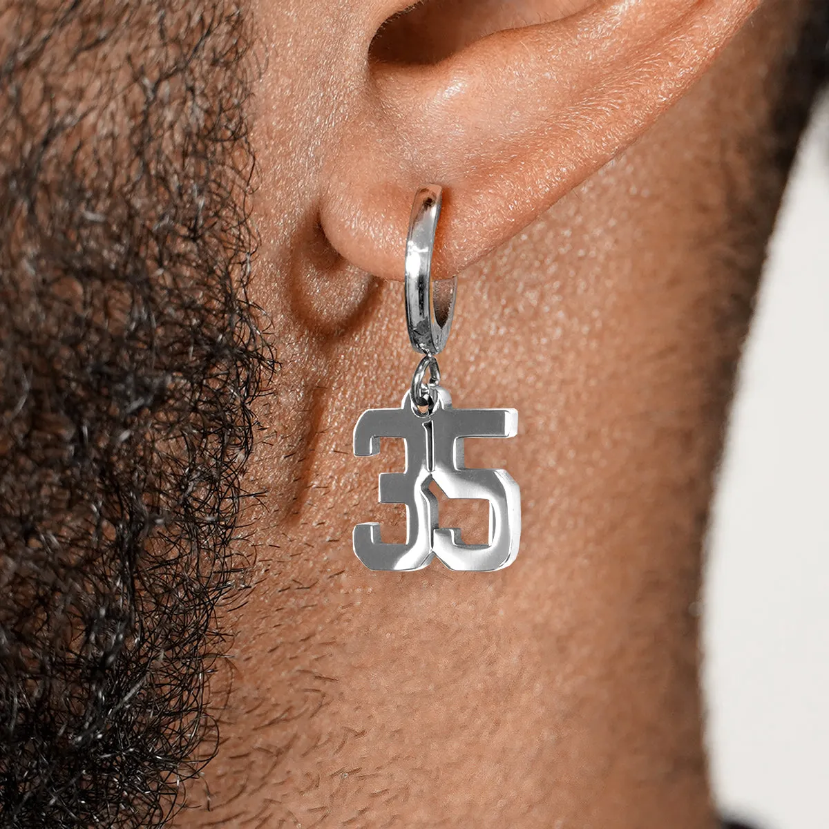 35 Number Earring - Stainless Steel