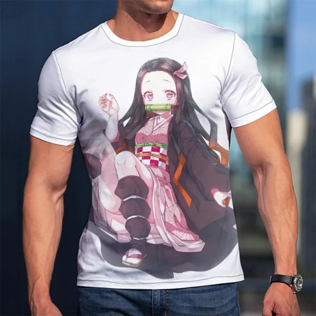 3D T-Shirt Demon Slayer Nezuko Clothing Men Women Children Short Sleeve Cool Tees Fashion Casual Summer Boy Girl Kids Streetwear