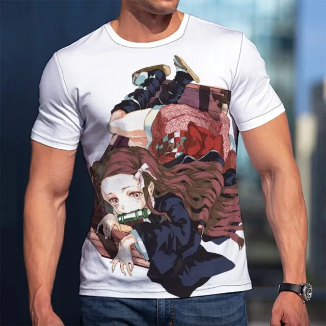 3D T-Shirt Demon Slayer Nezuko Clothing Men Women Children Short Sleeve Cool Tees Fashion Casual Summer Boy Girl Kids Streetwear