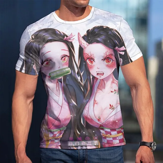 3D T-Shirt Demon Slayer Nezuko Clothing Men Women Children Short Sleeve Cool Tees Fashion Casual Summer Boy Girl Kids Streetwear