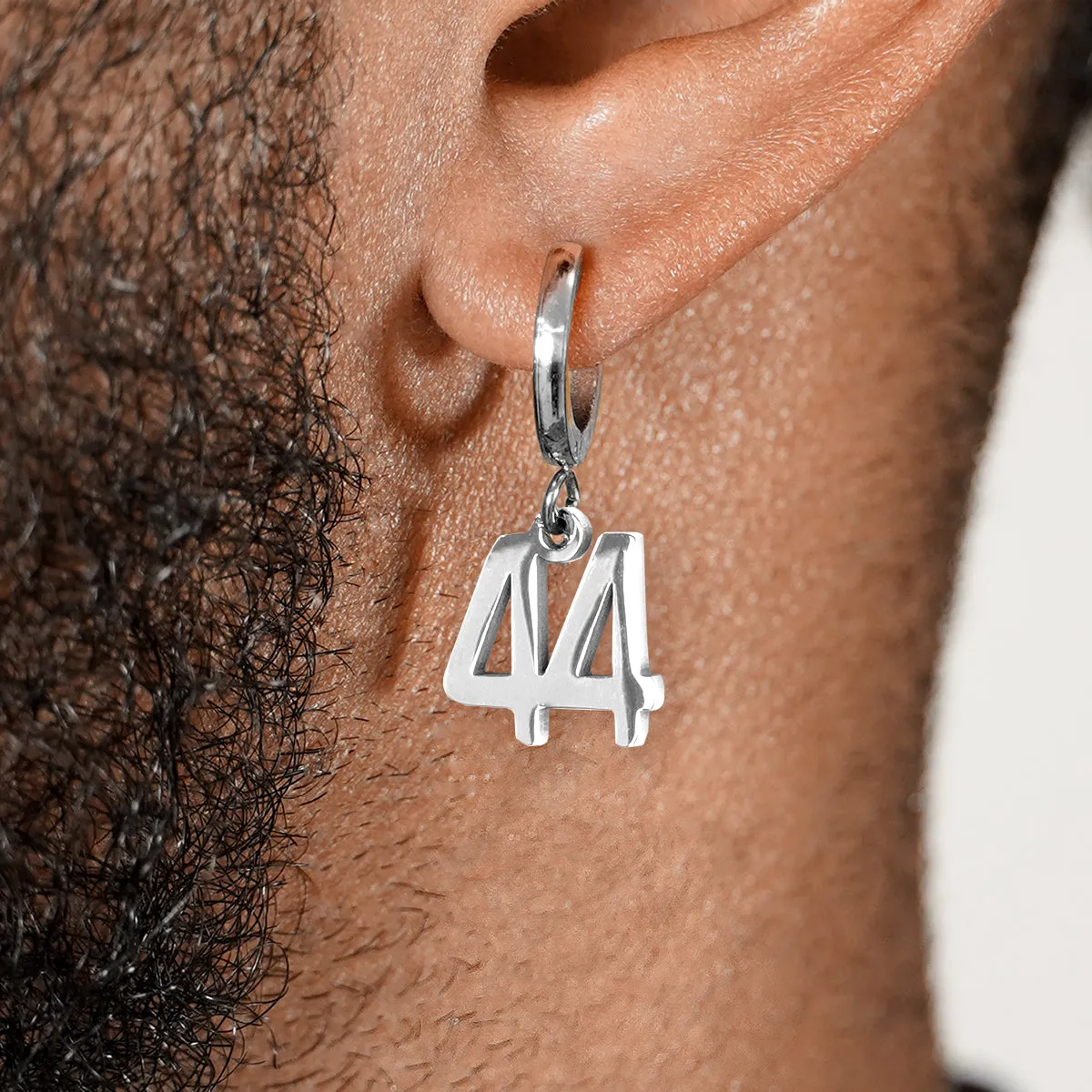 Stainless Steel Number 44 Earrings