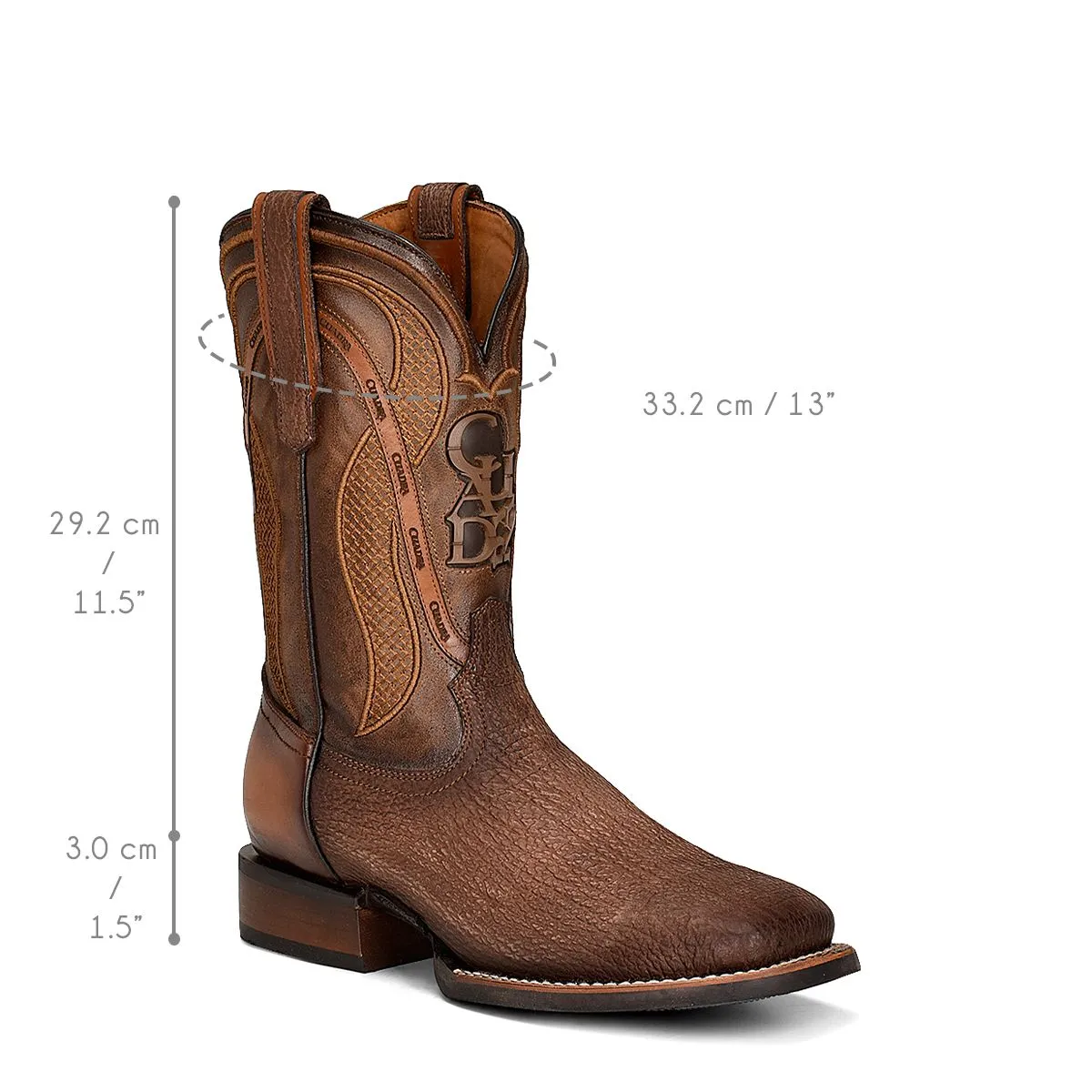 4L02TI - Cuadra brown cowboy western elephant boots for men