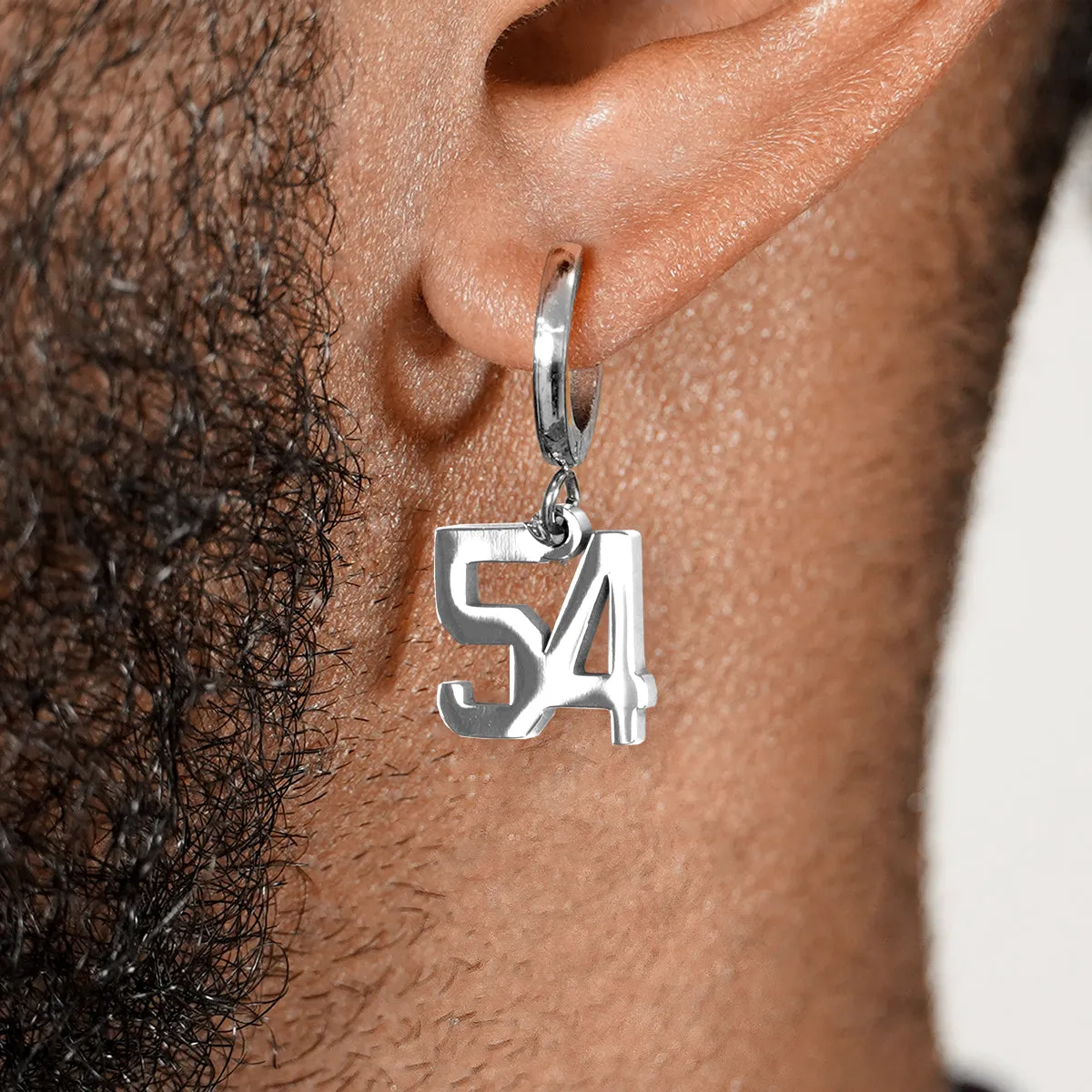 54 Number Earring - Stainless Steel