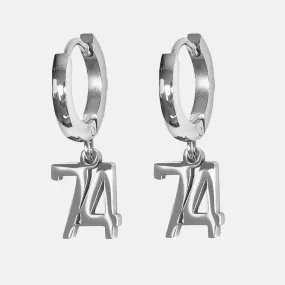 74 Number Earring - Stainless Steel