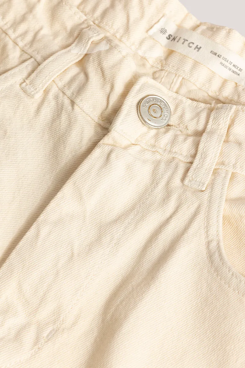 Adventure-Ready Cream Cargo Jeans