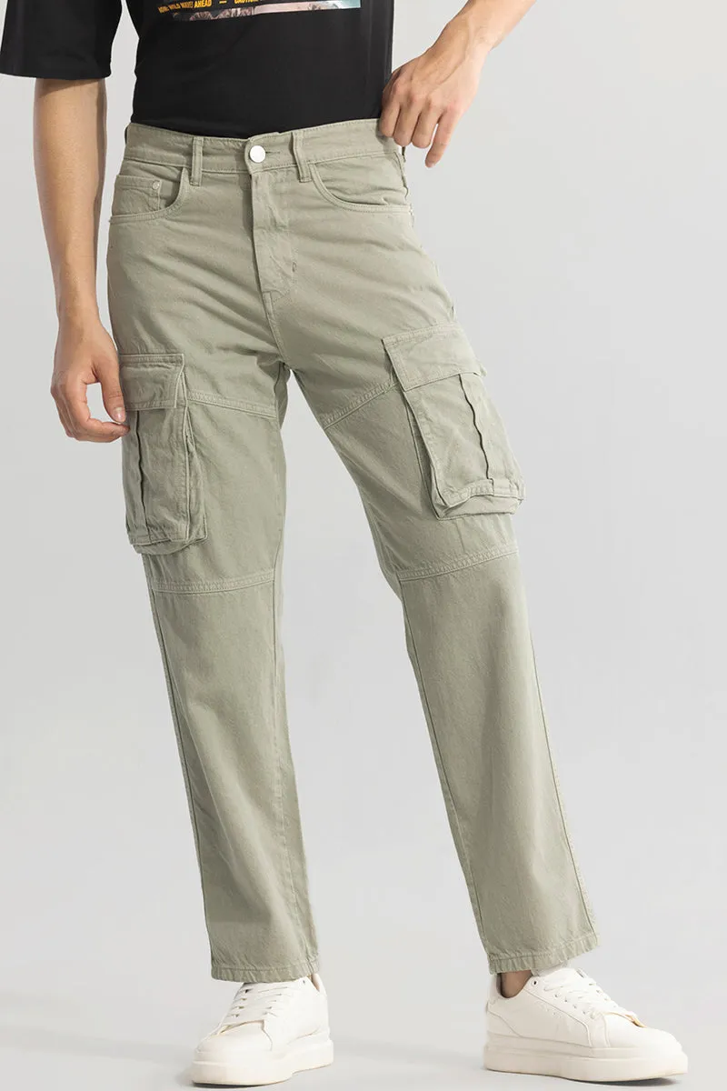 Adventure-Ready Moss Green Cargo Jeans