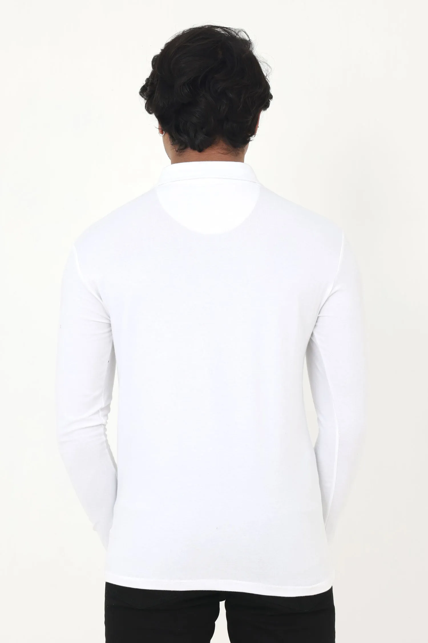 ALMAS MEN ZIPPED SHIRT-WHITE