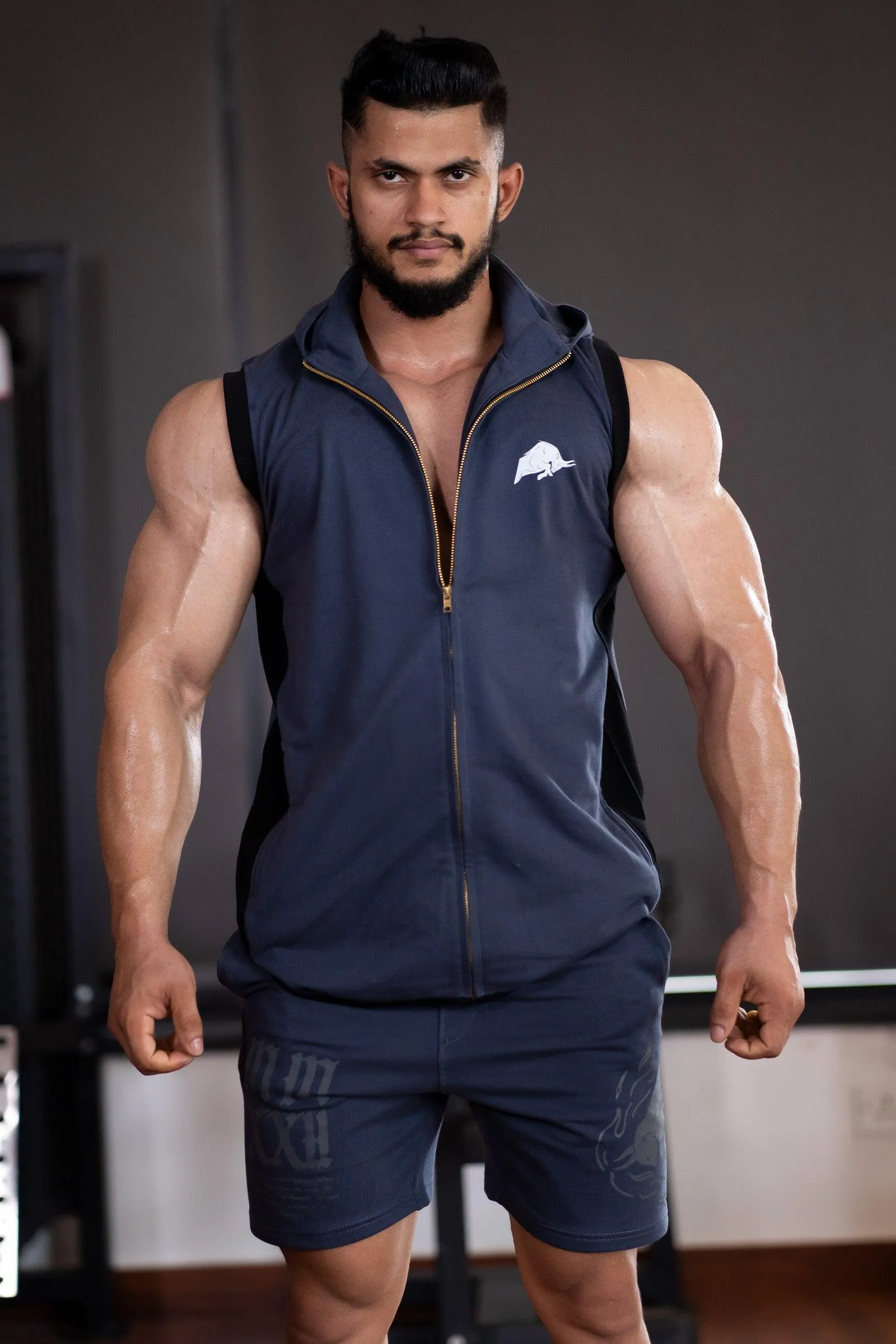 Alpha Sleeveless Dual Color Jacket (Dark Grey)