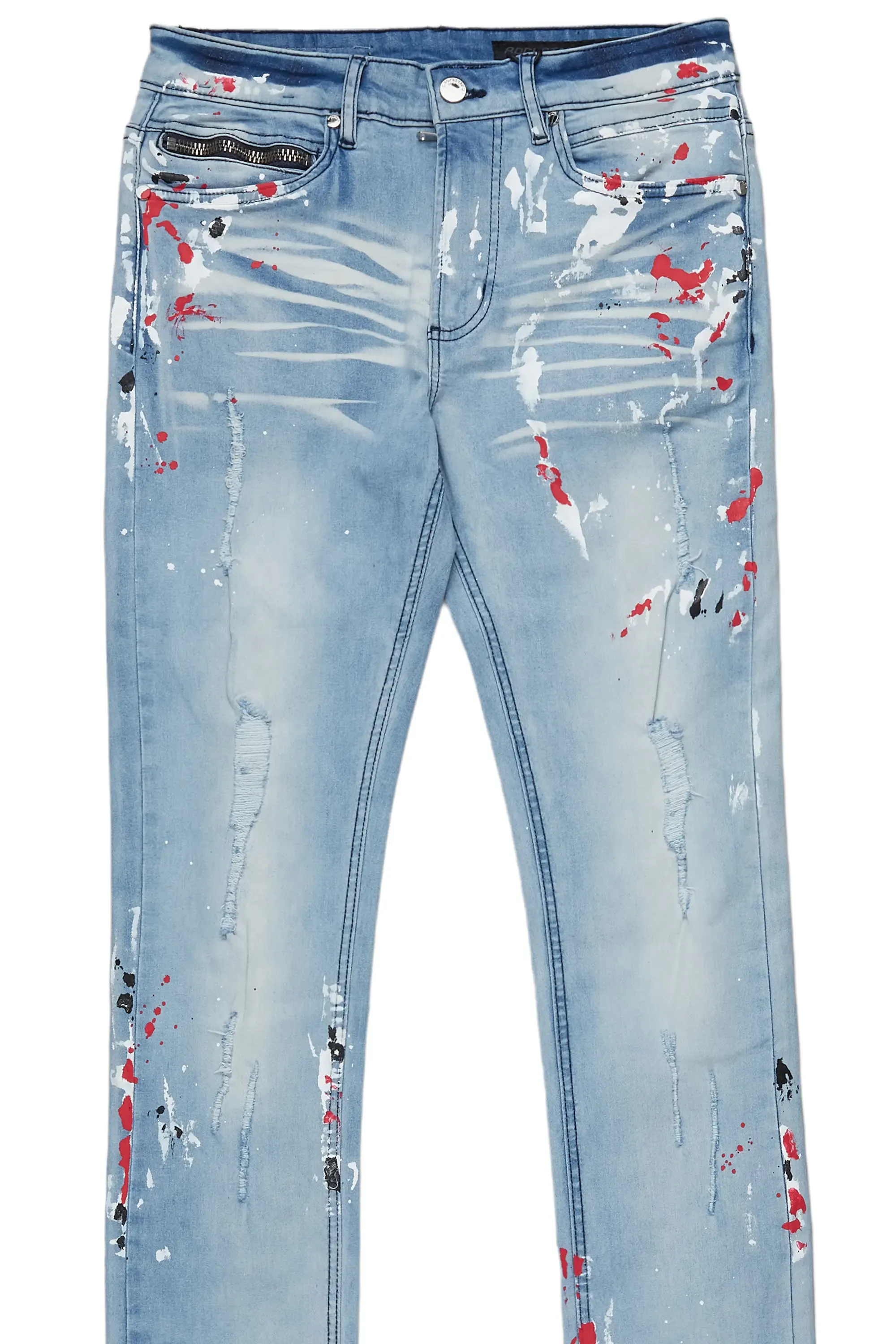 Alvar Blue Painter Stacked Flare Jean