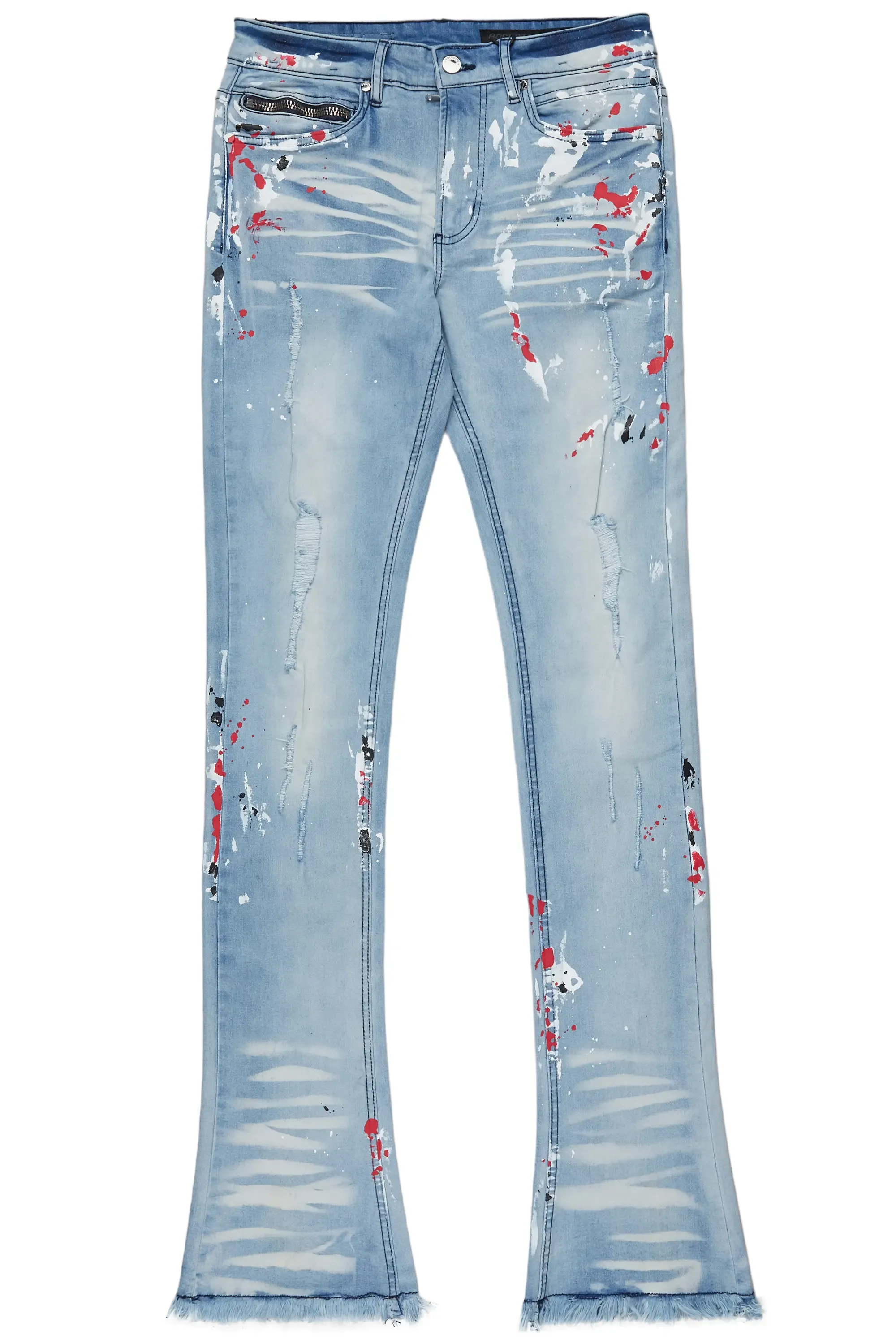 Alvar Blue Painter Stacked Flare Jean