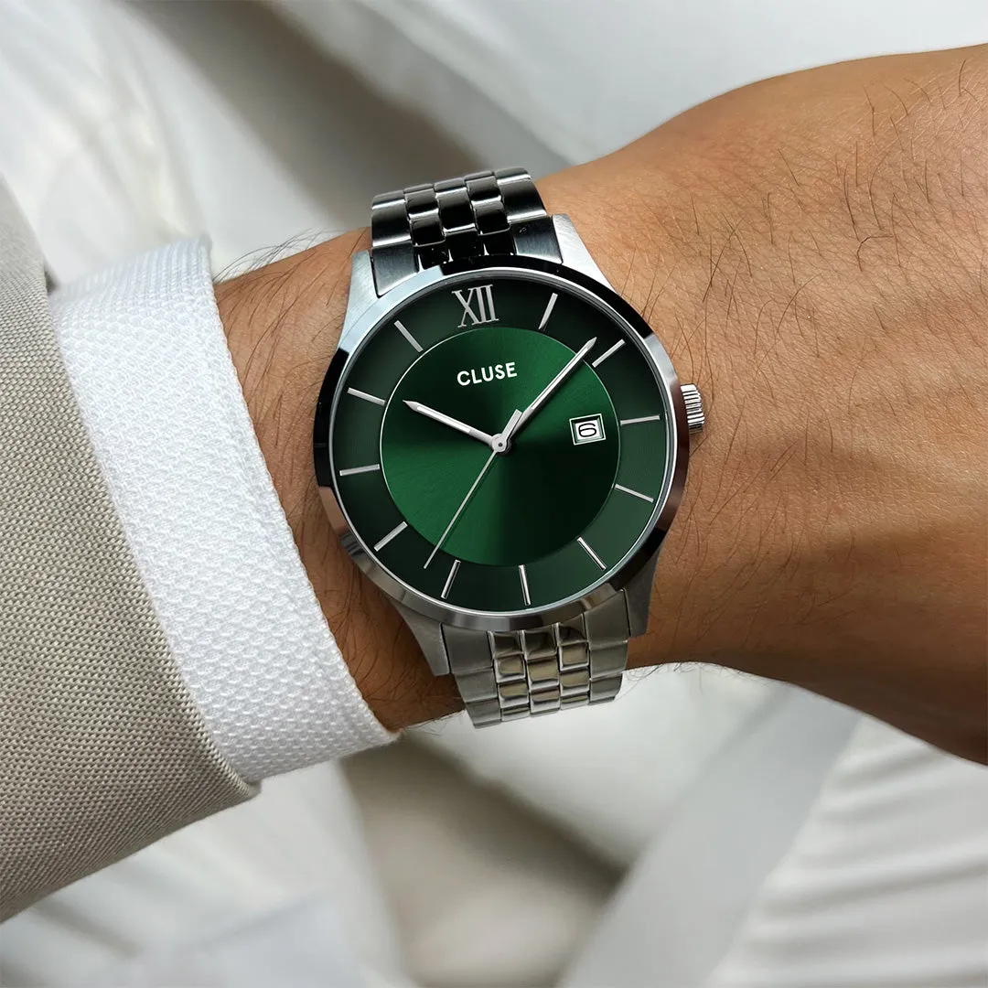 Aravis 3-Hand Watch, Green, Silver Colour