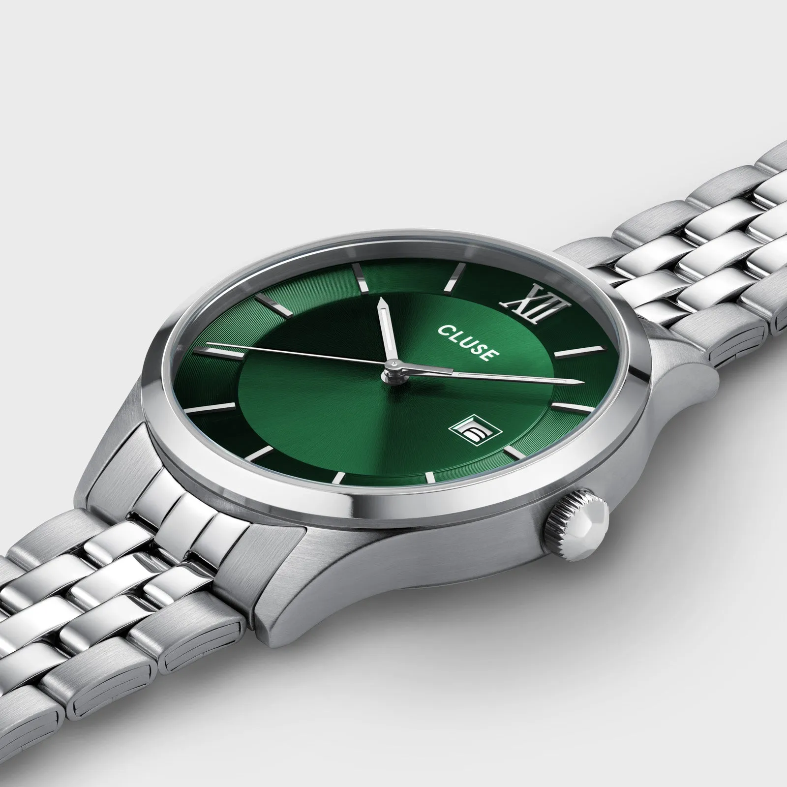 Aravis 3-Hand Watch, Green, Silver Colour