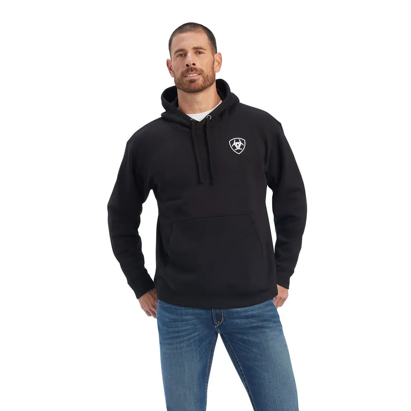 'Ariat' Men's Americana Block Hoodie - Black