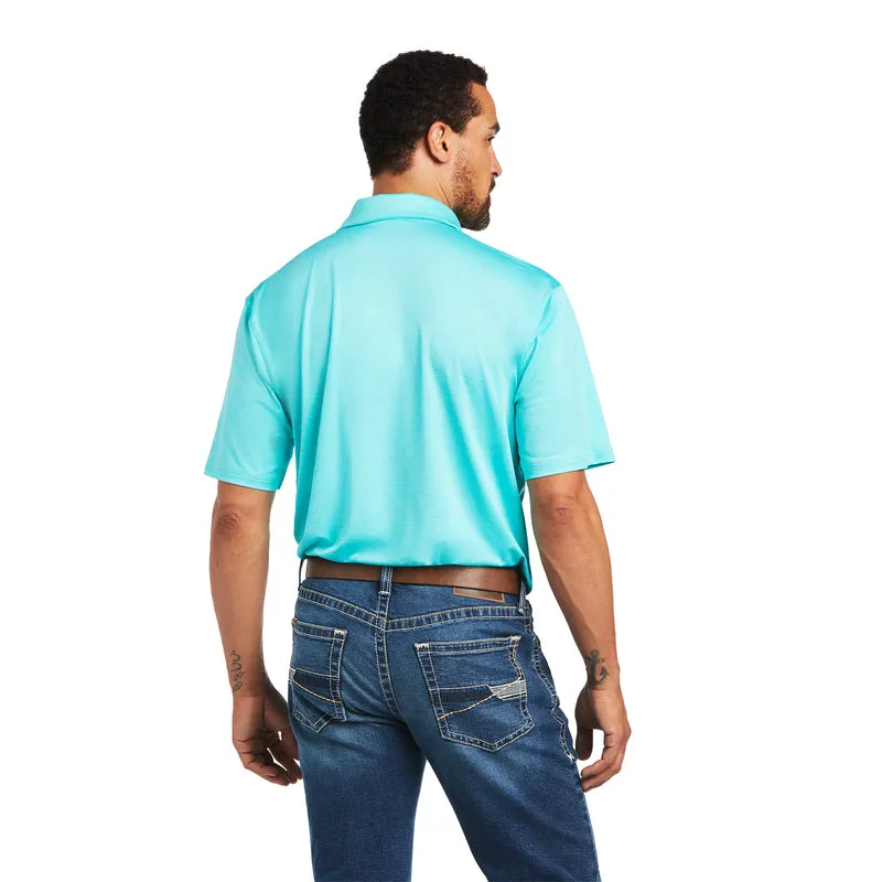 'Ariat' Men's Charger 2.0 Short Sleeve Polo - Turquoise