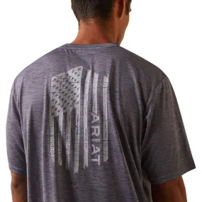 'Ariat' Men's Charger Vertical Flag Tee - Graystone