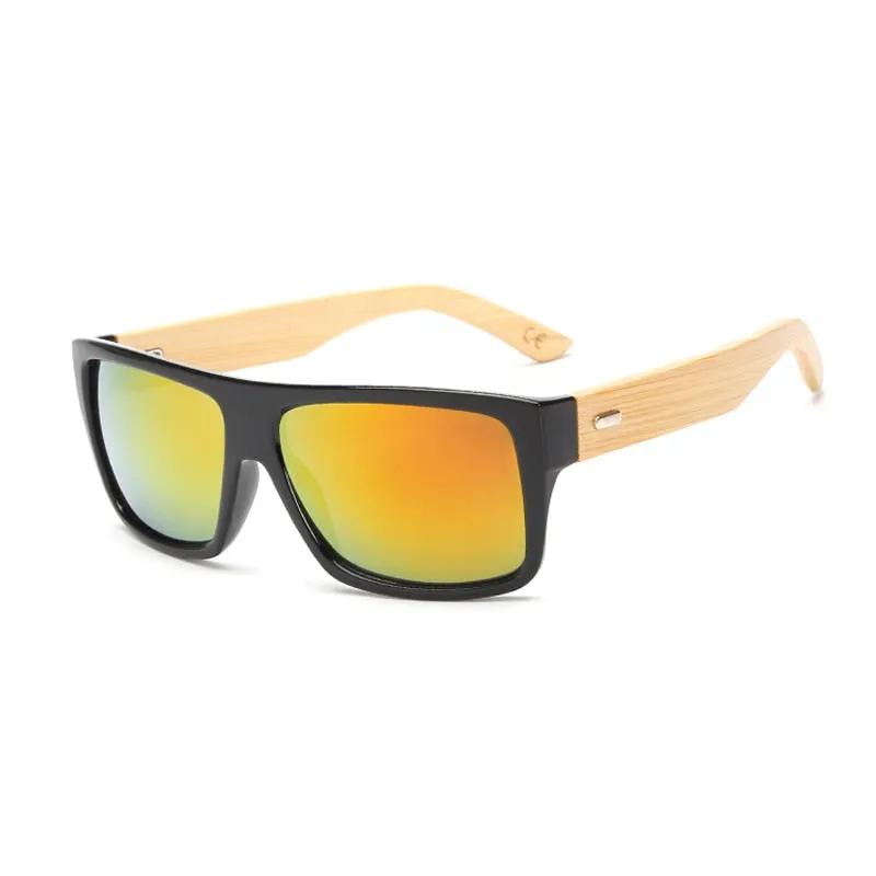 Bamboo Sunglasses Men Women Mirrored UV400 Sun Glasses