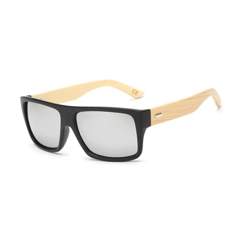 Bamboo Sunglasses Men Women Mirrored UV400 Sun Glasses