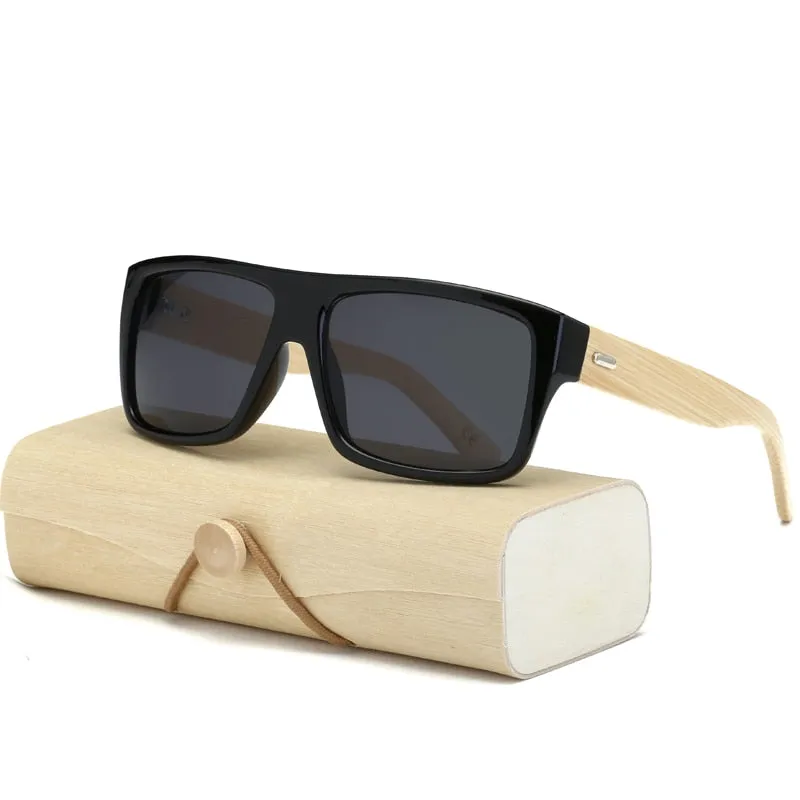 Bamboo Sunglasses Men Women Mirrored UV400 Sun Glasses