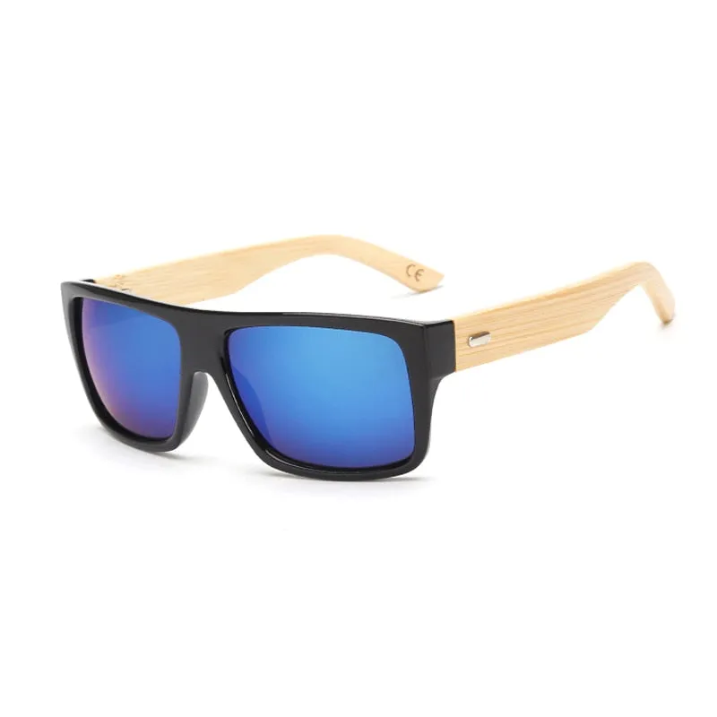 Bamboo Sunglasses Men Women Mirrored UV400 Sun Glasses