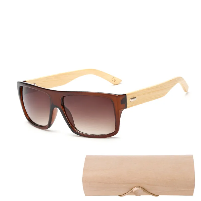 Bamboo Sunglasses Men Women Mirrored UV400 Sun Glasses