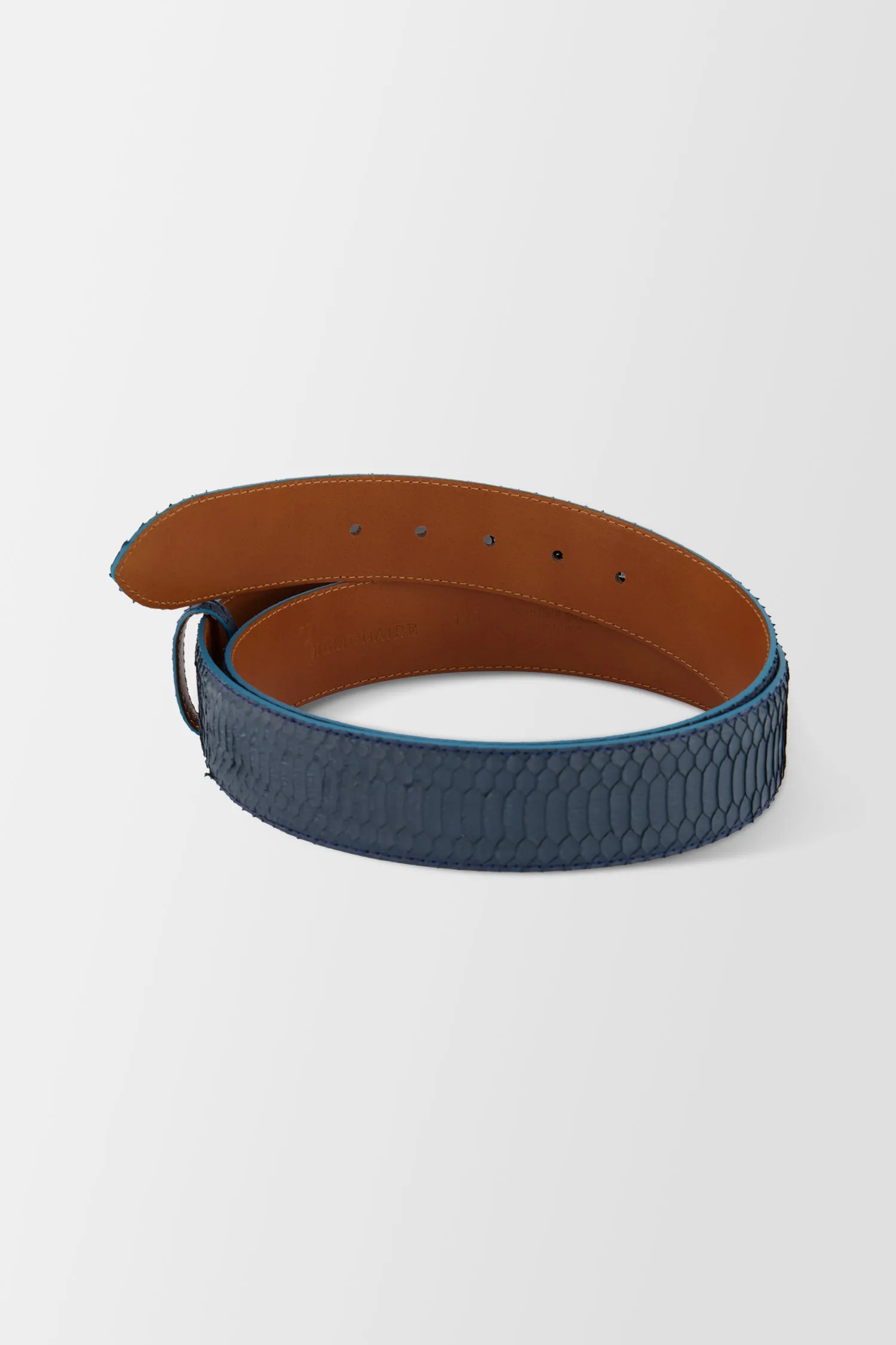 Billionaire Dark Blue Elaphe Belt Crest