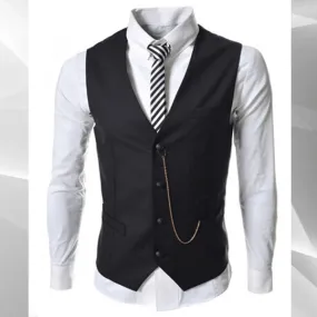 Black Suit Waistcoat