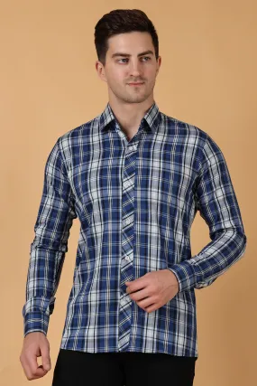 Blue Checked Cotton Shirt