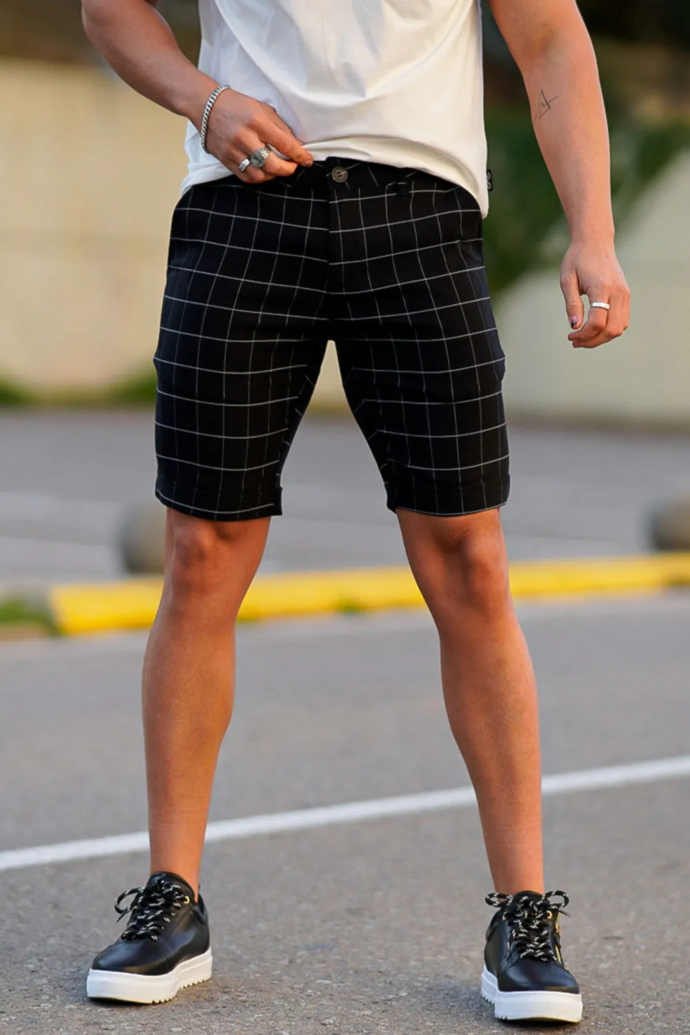 Buy $80 Free Shipping Men's Casual Black Chino Short From the Office to the Beach