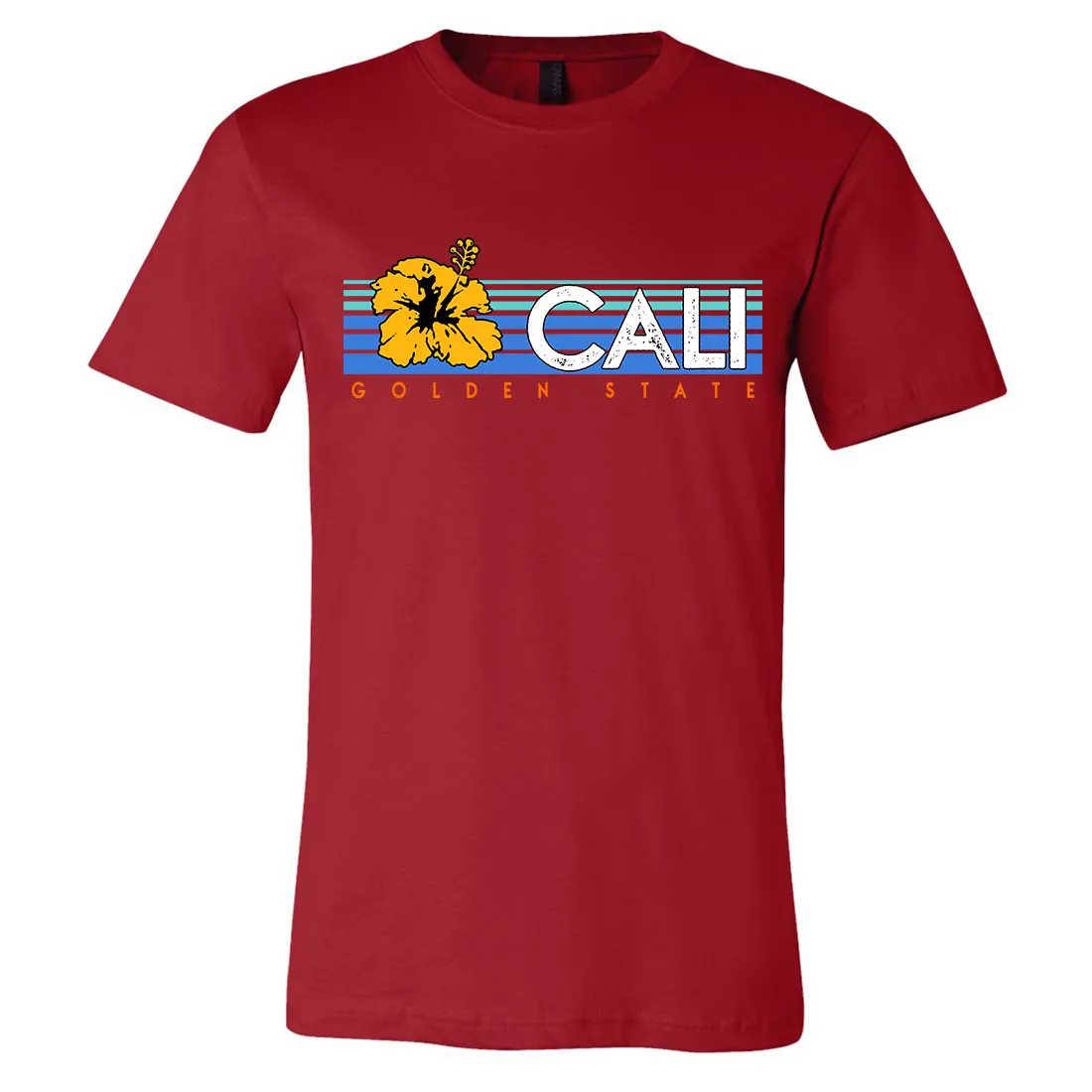 Cali Golden State Hibiscus Asst Colors Mens Lightweight Fitted T-Shirt/tee