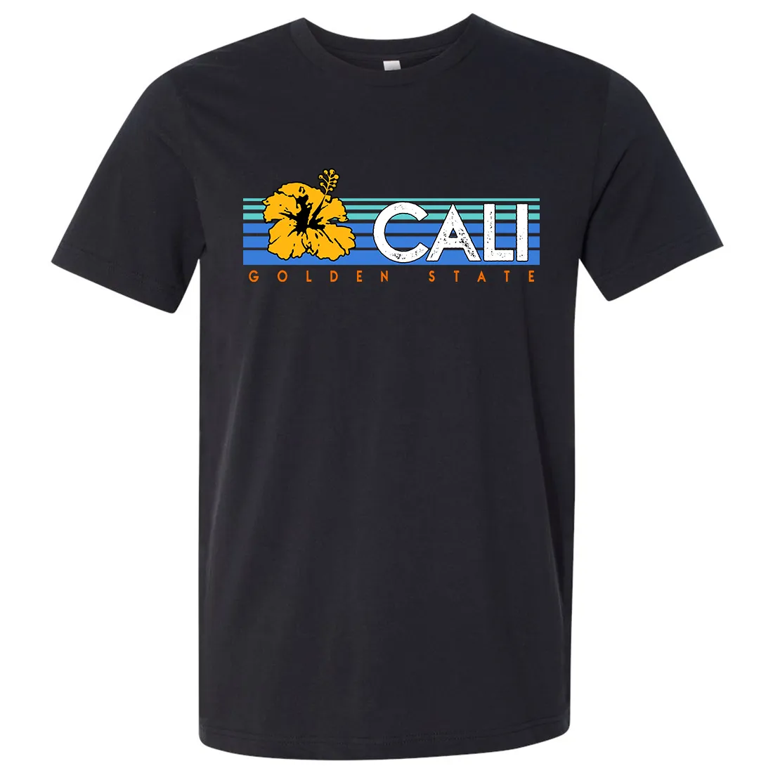 Cali Golden State Hibiscus Asst Colors Mens Lightweight Fitted T-Shirt/tee