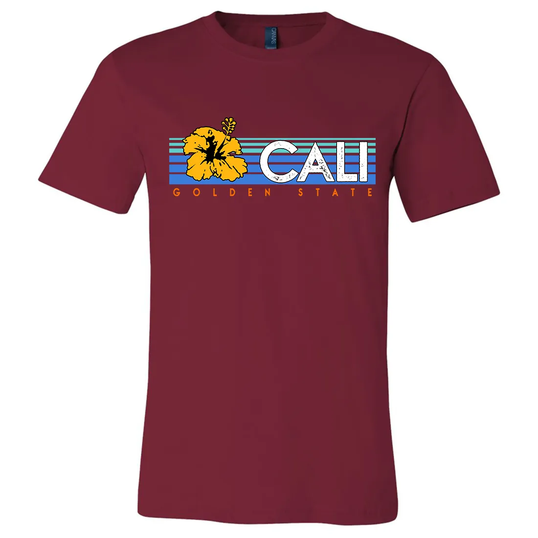 Cali Golden State Hibiscus Asst Colors Mens Lightweight Fitted T-Shirt/tee