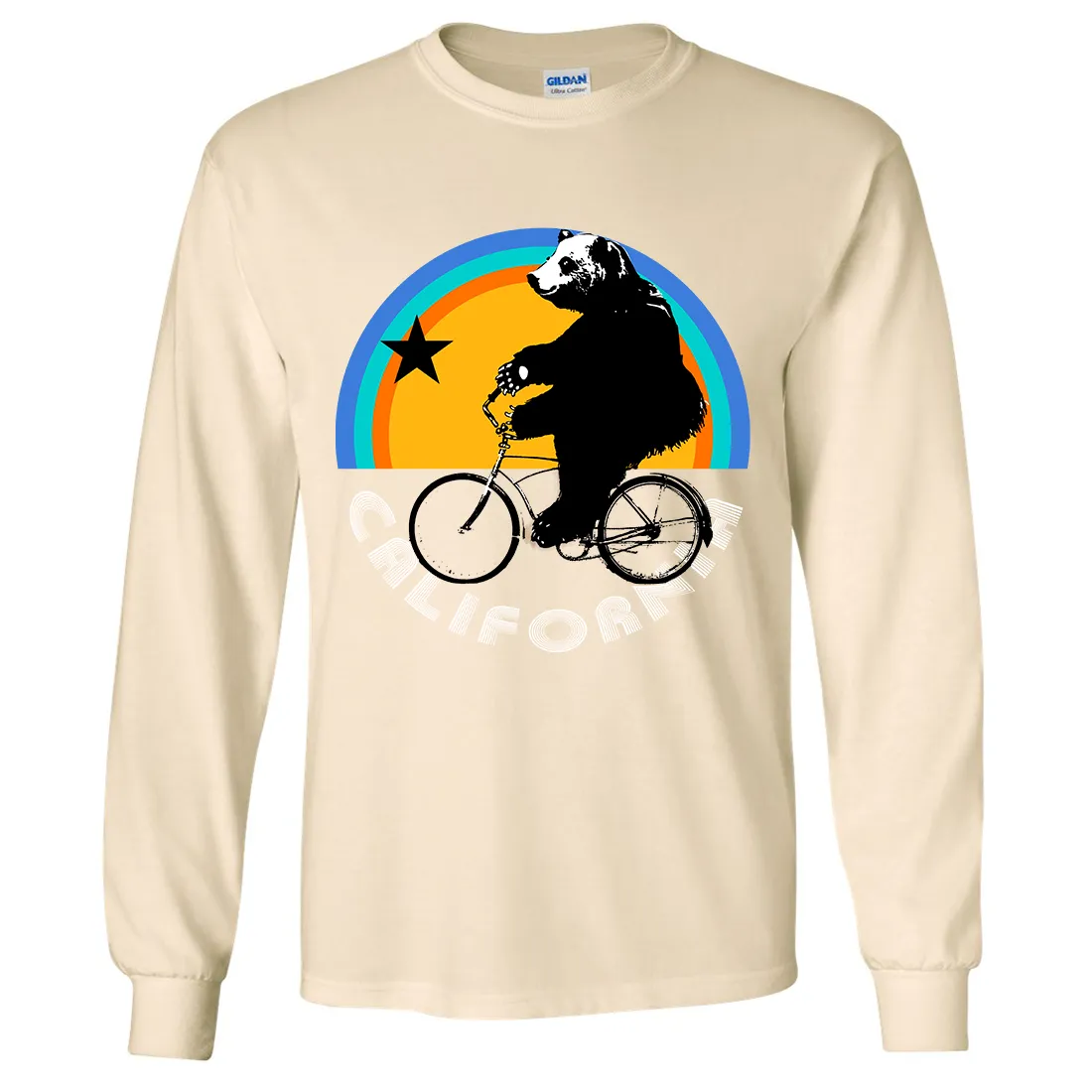 California Bear On Bike Long Sleeve Shirt