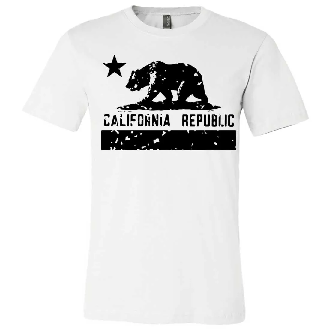 California Flag Black Print Silhouette Asst Colors Mens Fitted T-Shirt/tee