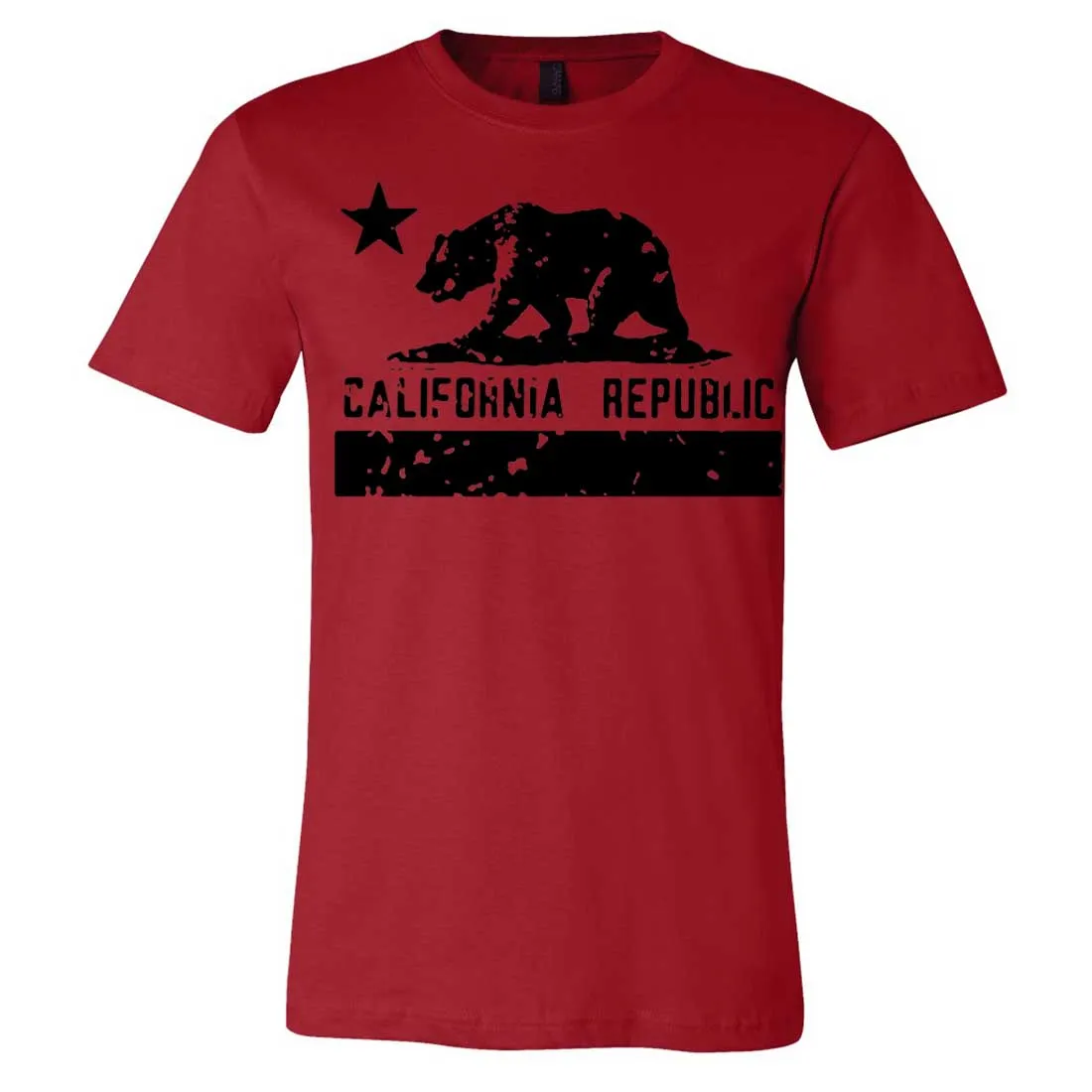 California Flag Black Print Silhouette Asst Colors Mens Fitted T-Shirt/tee