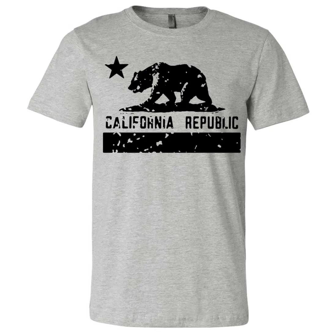 California Flag Black Print Silhouette Asst Colors Mens Fitted T-Shirt/tee