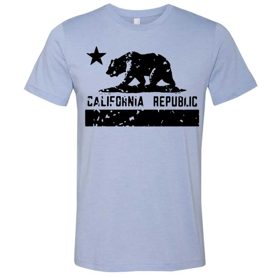 California Flag Black Print Silhouette Asst Colors Mens Fitted T-Shirt/tee