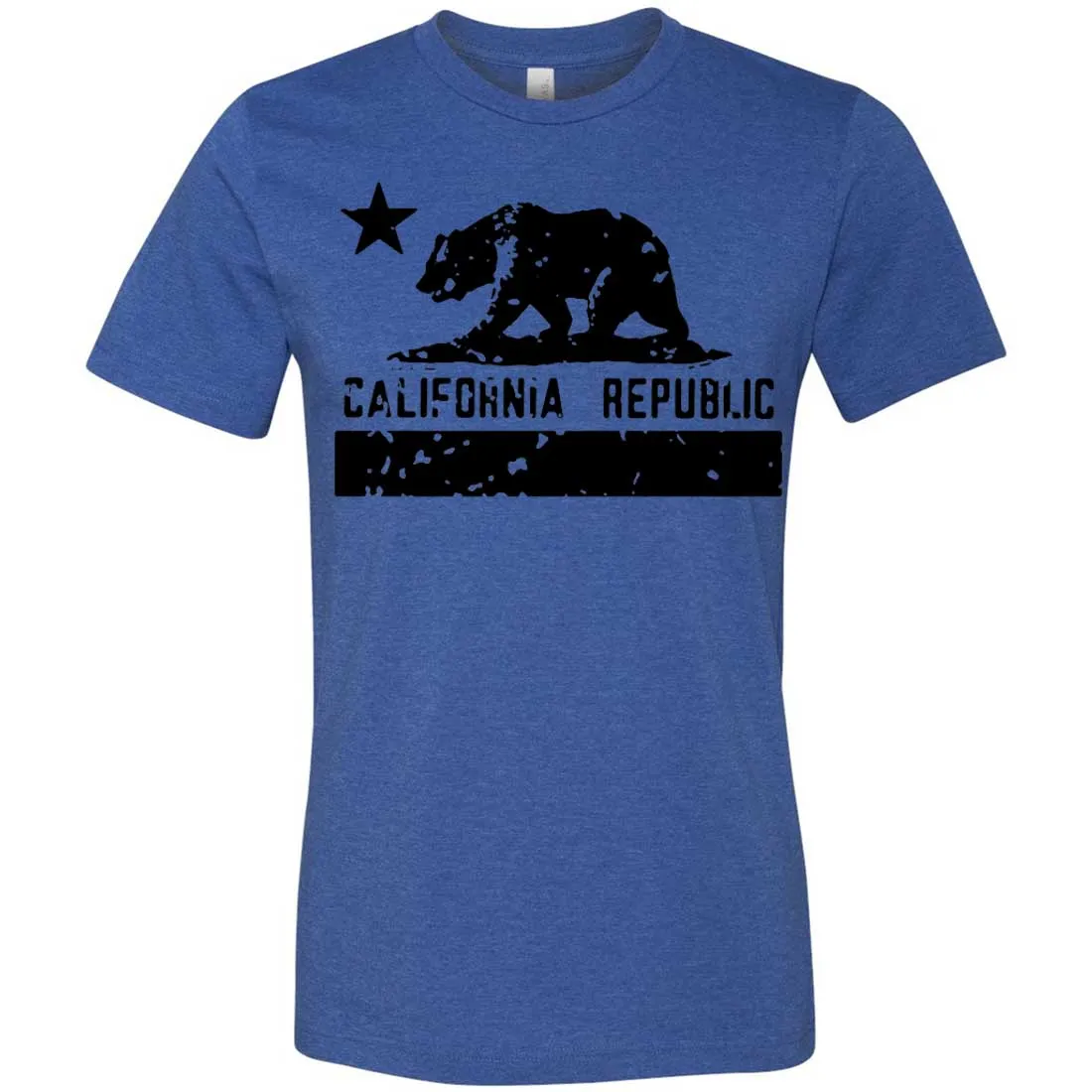 California Flag Black Print Silhouette Asst Colors Mens Fitted T-Shirt/tee