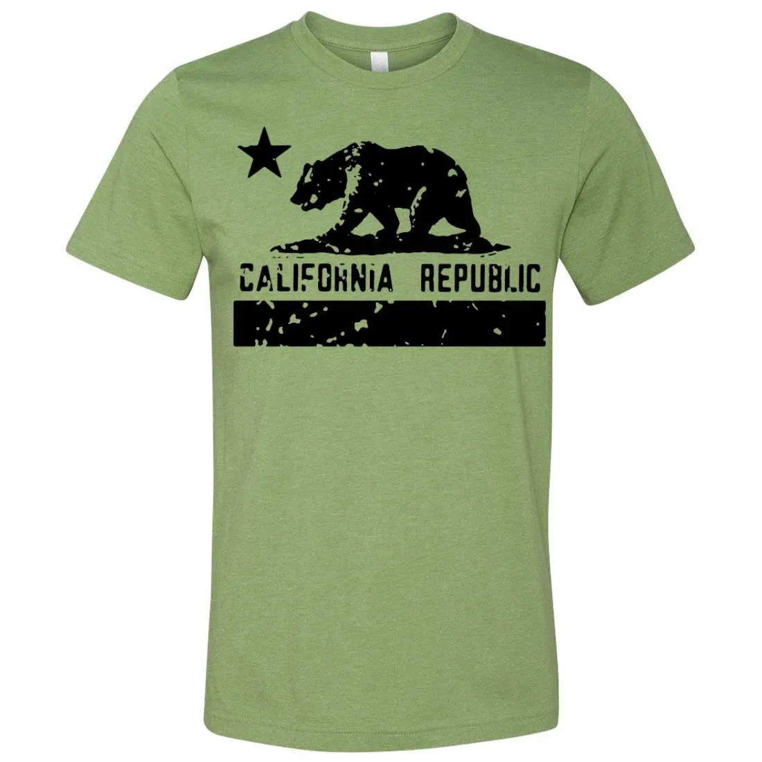 California Flag Black Print Silhouette Asst Colors Mens Fitted T-Shirt/tee