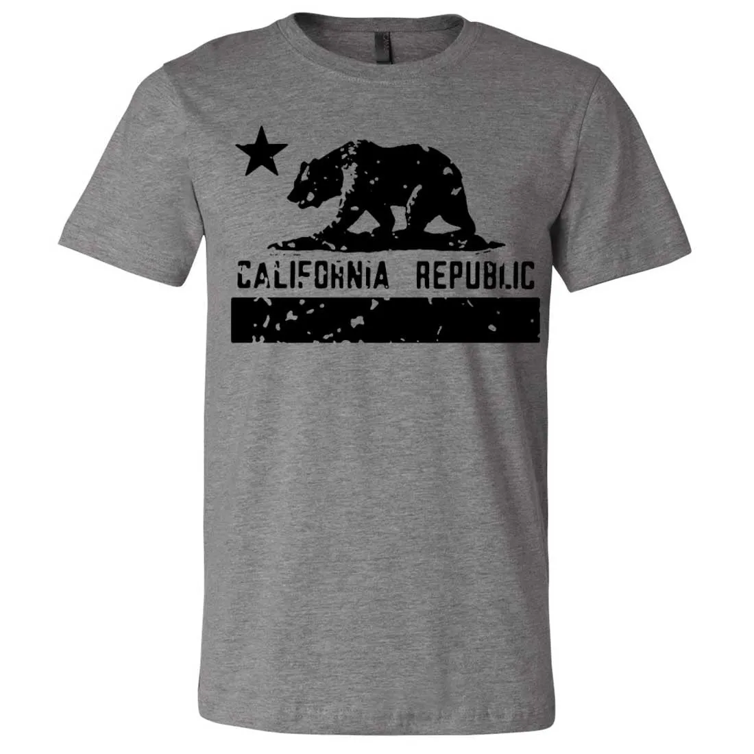 California Flag Black Print Silhouette Asst Colors Mens Fitted T-Shirt/tee