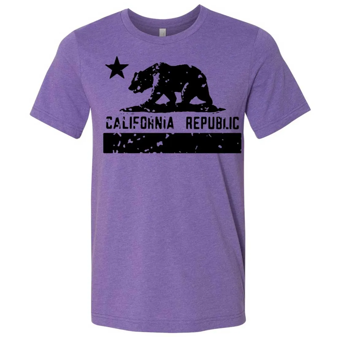 California Flag Black Print Silhouette Asst Colors Mens Fitted T-Shirt/tee