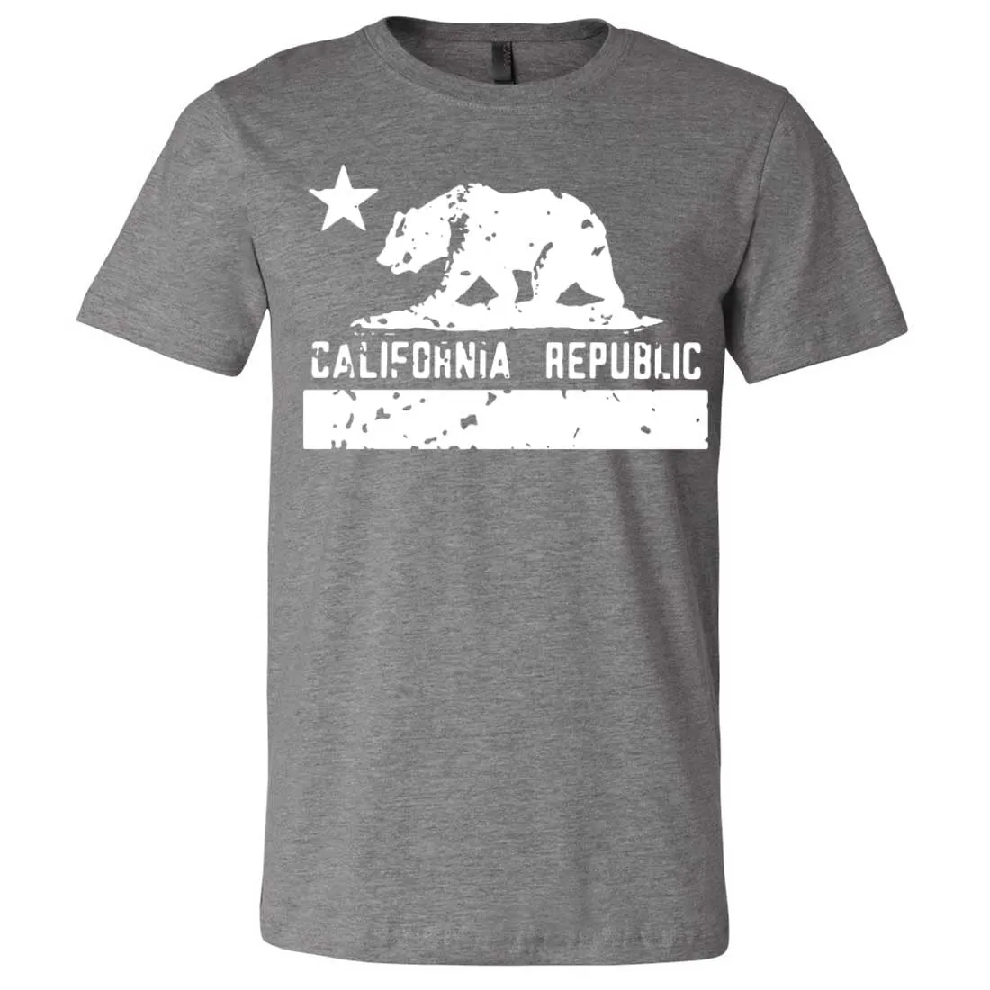 California Flag White Print Silhouette Asst Colors Mens Fitted T-Shirt/tee