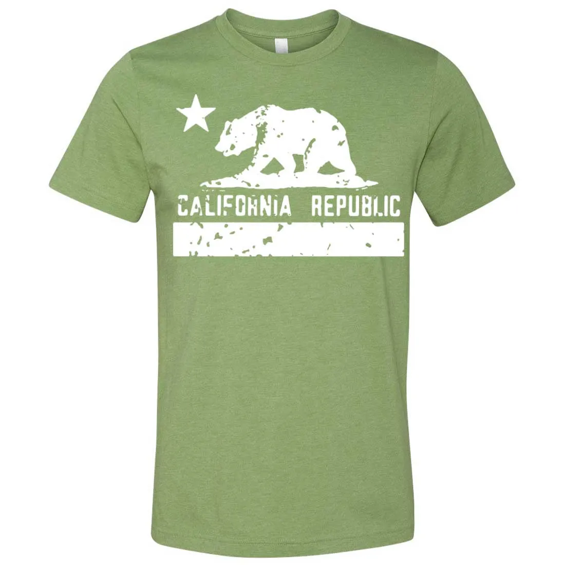 California Flag White Print Silhouette Asst Colors Mens Fitted T-Shirt/tee