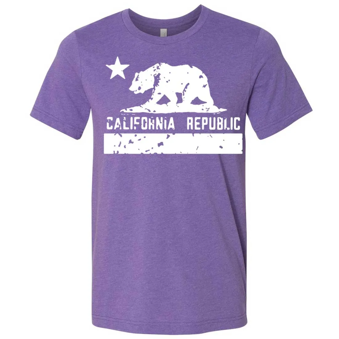 California Flag White Print Silhouette Asst Colors Mens Fitted T-Shirt/tee