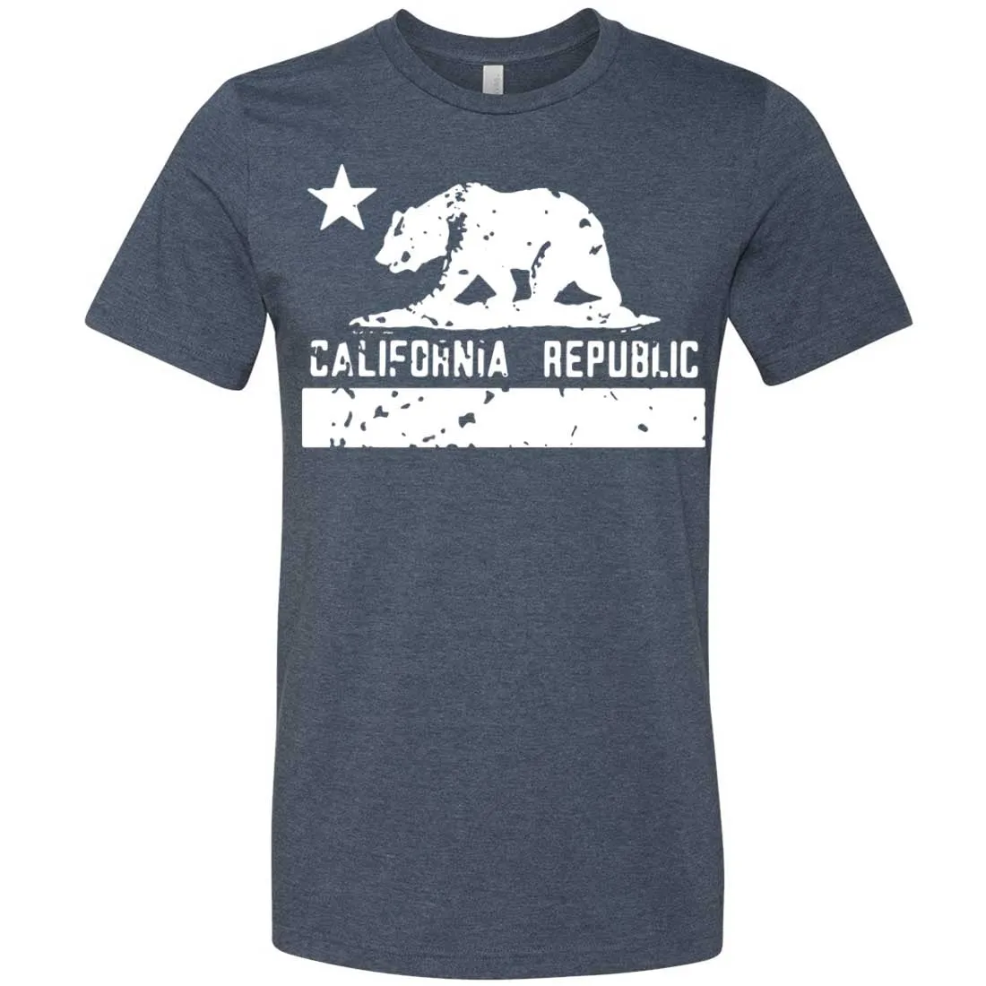 California Flag White Print Silhouette Asst Colors Mens Fitted T-Shirt/tee