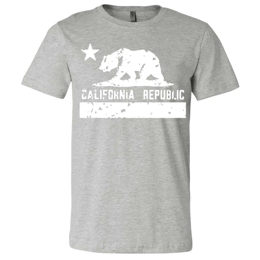 California Flag White Print Silhouette Asst Colors Mens Fitted T-Shirt/tee